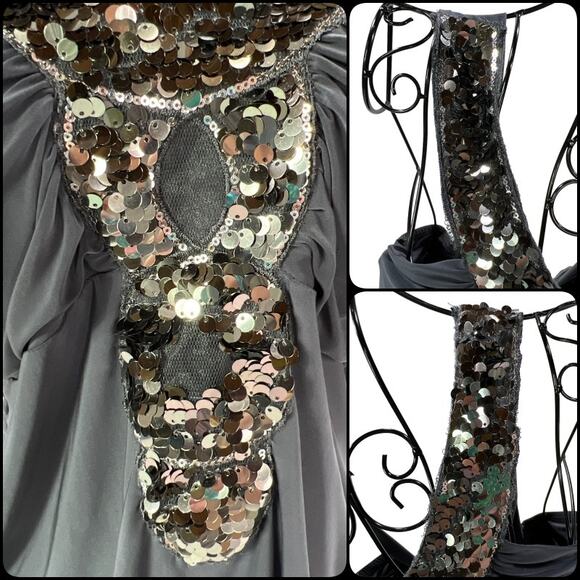 Rue 21 Fancy Sequined Bling Stretchy Comfortable Tank Top Gray - Picture 7 of 11